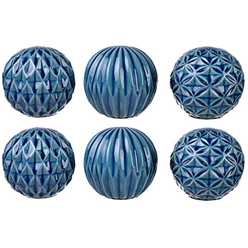 Marbleized Blue Patterned Decorative Balls