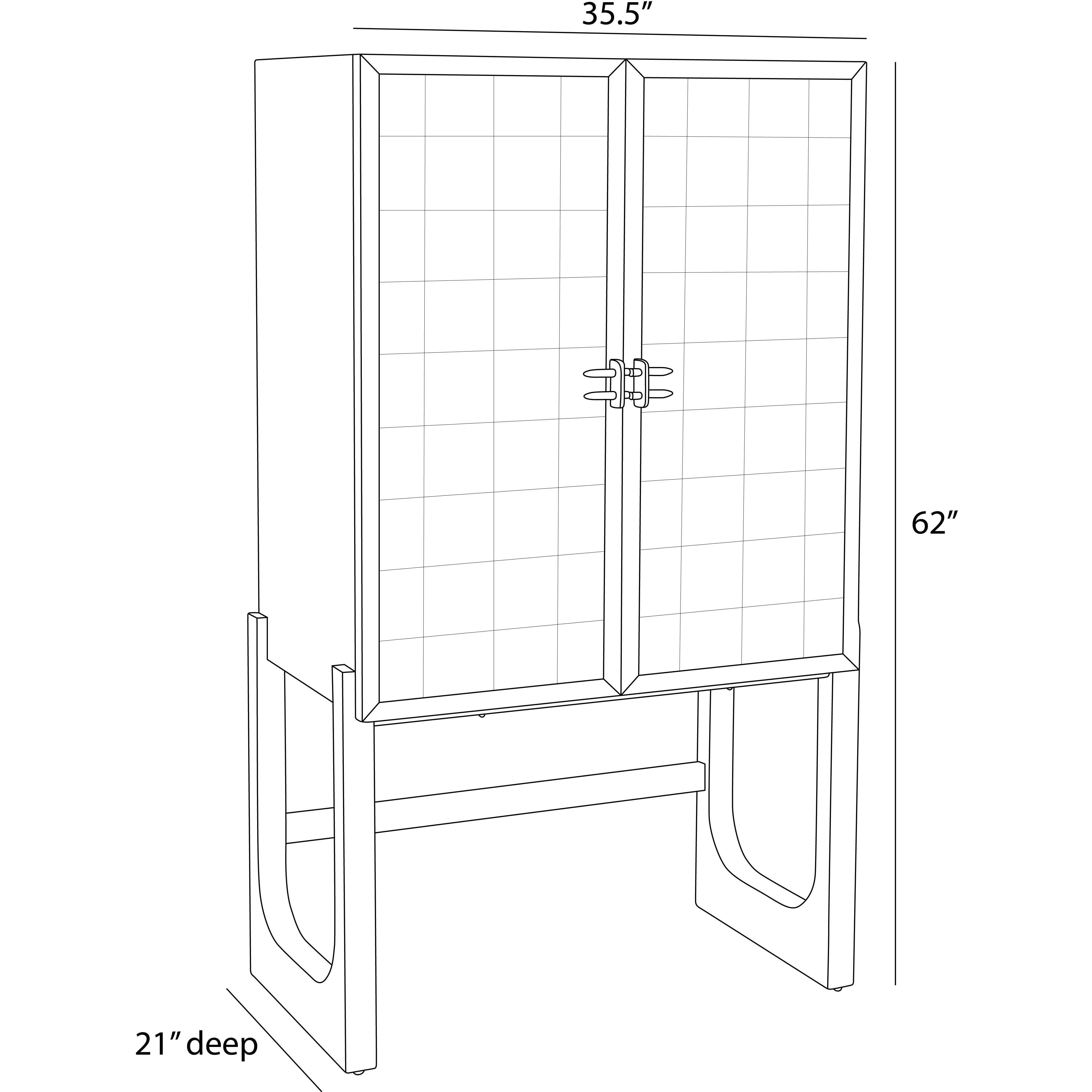 Jermaine Antiqued Amber and Smoke with Bronze Cocktail Cabinet