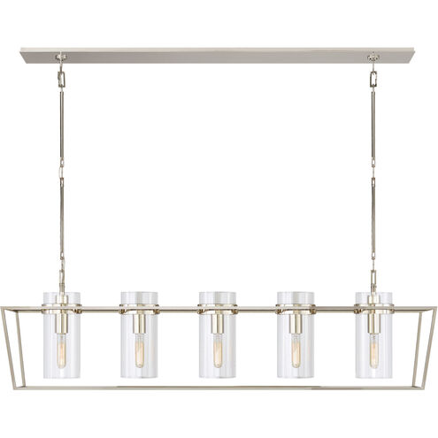 Ian K. Fowler Presidio 5 Light 54 inch Polished Nickel Linear Lantern Pendant Ceiling Light, Large