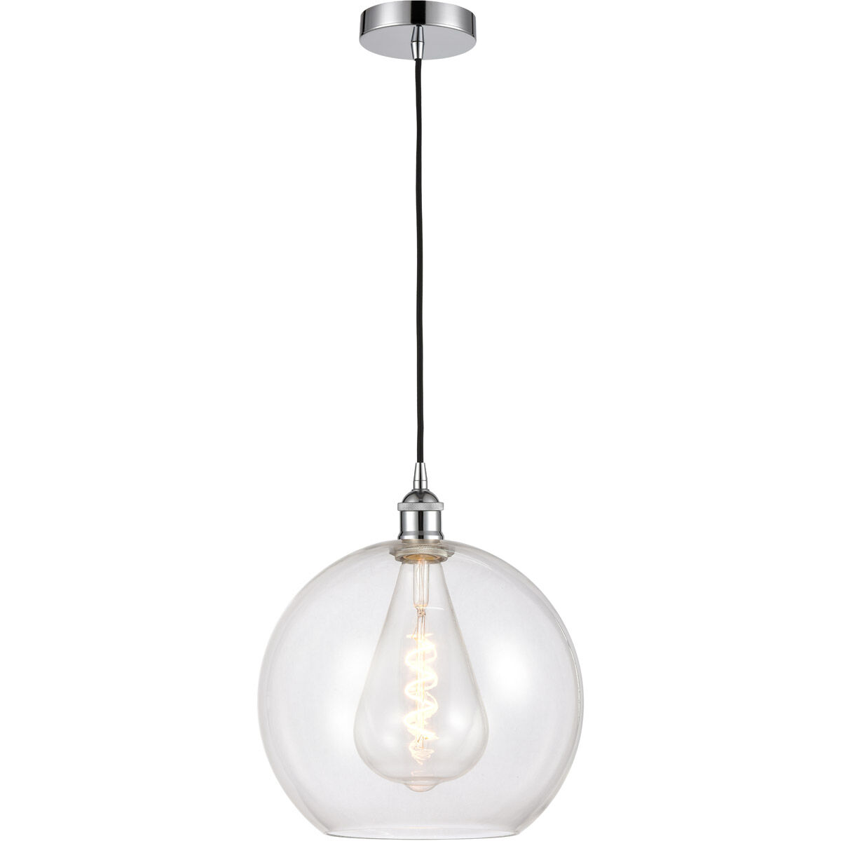 Edison Athens 1 Light 12 inch Polished Chrome Mini Pendant Ceiling Light
