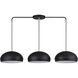 Domma 3 Light 48 inch Black with Brushed Nickel Accents Linear Chandelier Ceiling Light, Extra Large