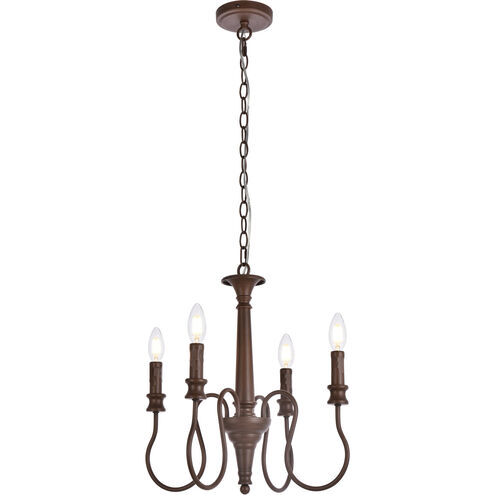 Flynx 4 Light 17 inch Weathered Oak Pendant Ceiling Light