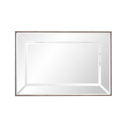 Roberto 36 X 24 inch Mirrored and Champagne Silver Beaded Trim Wall Mirror