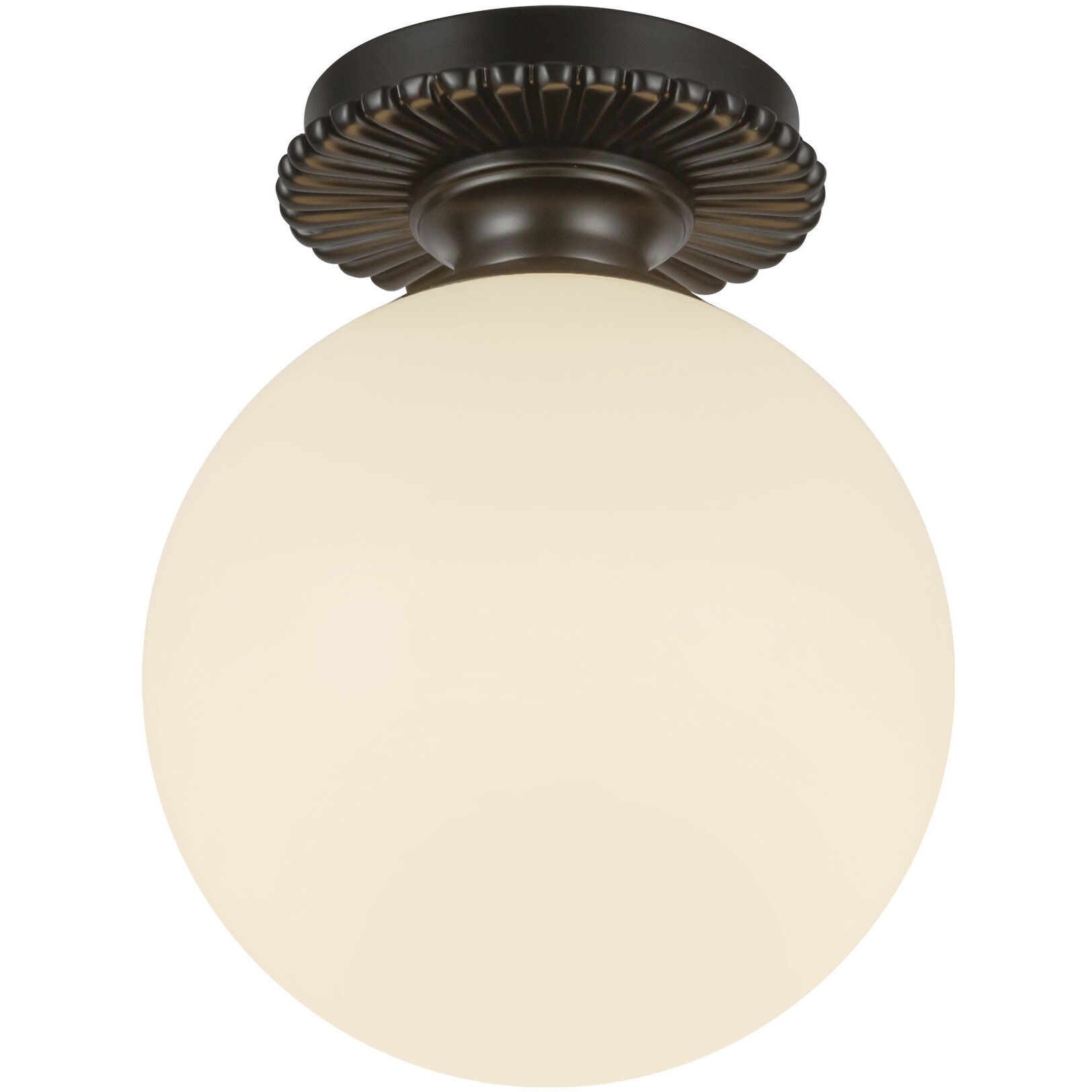 Alora Mood Otis 1 Light 7.88 inch Matte Black/Glossy Opal Glass Semi-Flush Mount Ceiling Light