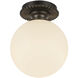 Alora Mood Otis 1 Light 7.88 inch Matte Black/Glossy Opal Glass Semi-Flush Mount Ceiling Light