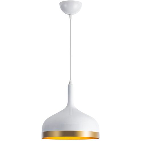 Dash LED 12 inch White and Gold Pendant Ceiling Light