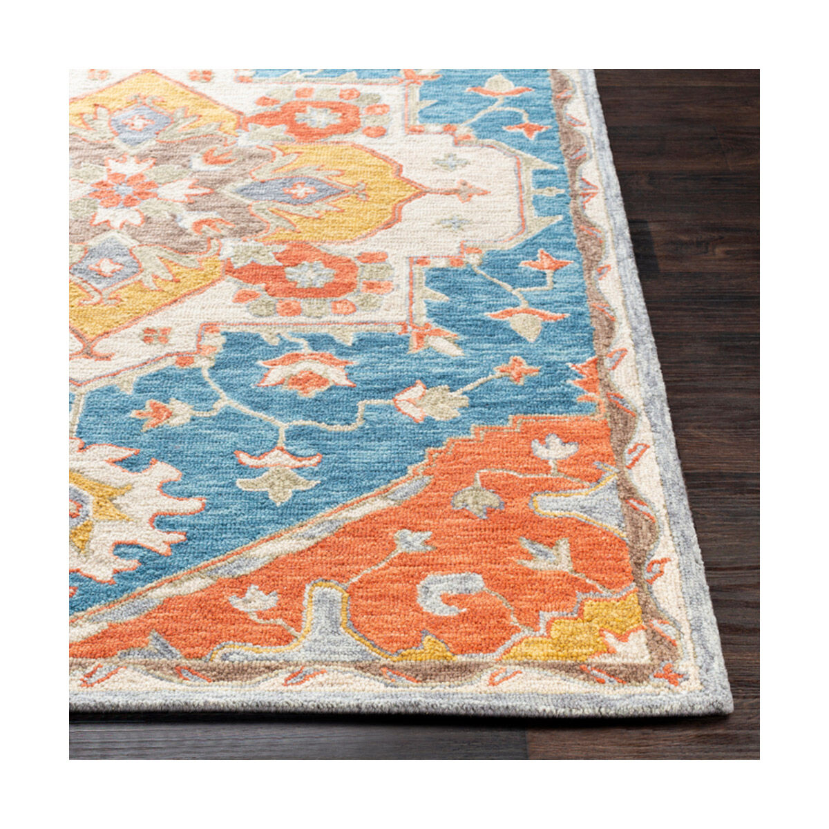 Bonifate 36 X 24 inch Navy/Aqua/Burnt Orange/Mustard/Tan/Beige Rugs