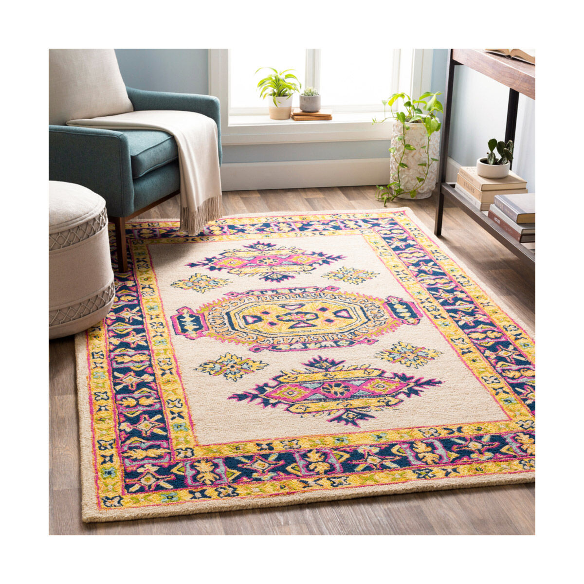 Serafina 156 X 108 inch Saffron/Butter/Khaki/Dark Blue/Bright Pink Rugs