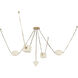 Mineral 10 inch Patina Brass and Opal Glass Chandelier Ceiling Light in Vintage Brass, Opal Glass Shade