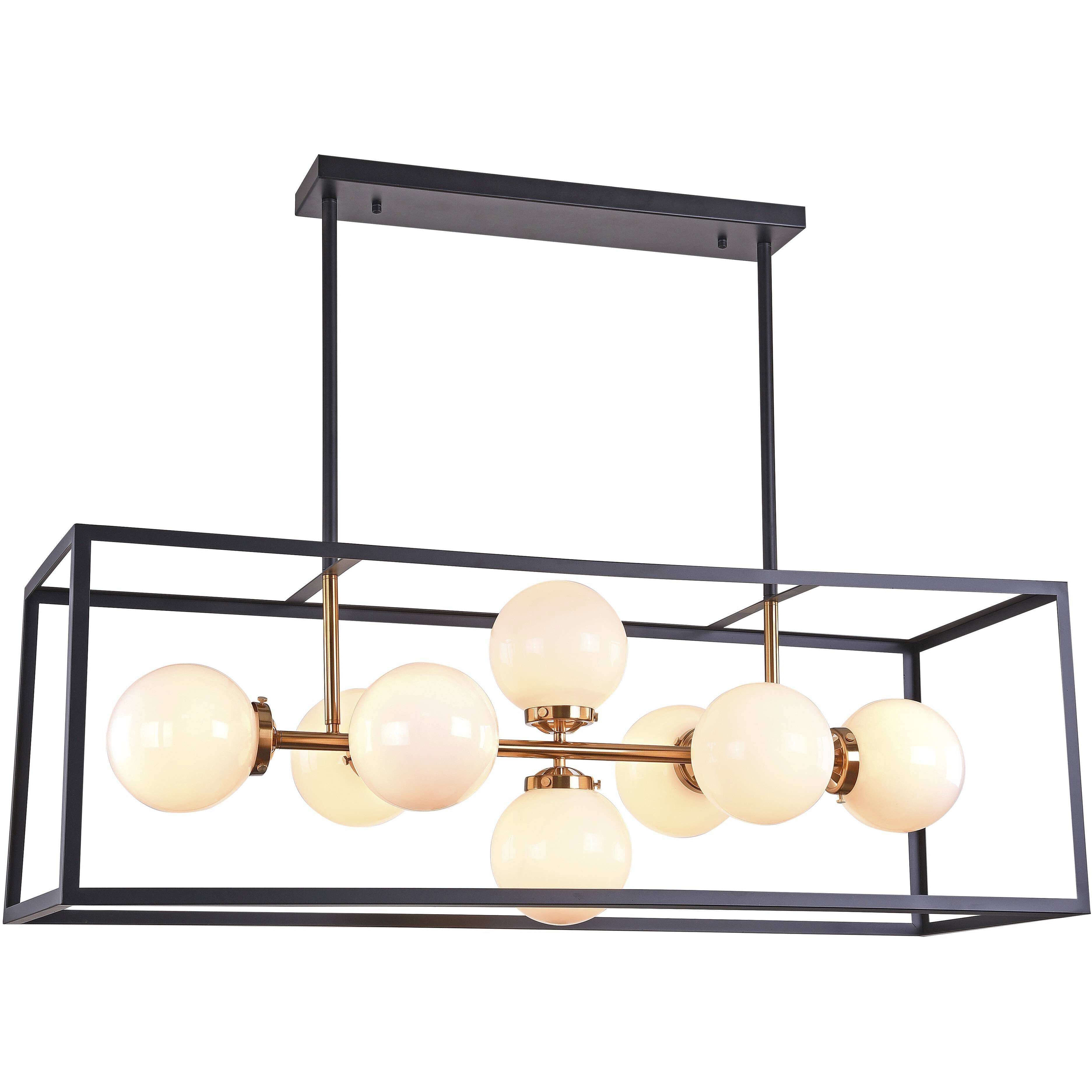 Canada 8 Light 14 inch Gold and Black Chandelier Ceiling Light