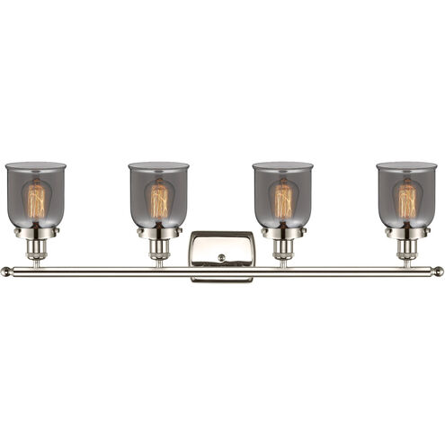 Ballston Small Bell LED 36 inch Polished Nickel Bath Vanity Light Wall Light in Plated Smoke Glass