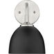 Yep Zoey 1 Light 6.38 inch Pewter Wall Sconce Wall Light in Matte Black