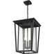 Seoul 3 Light 14 inch Black Outdoor Chain Mount Ceiling Fixture
