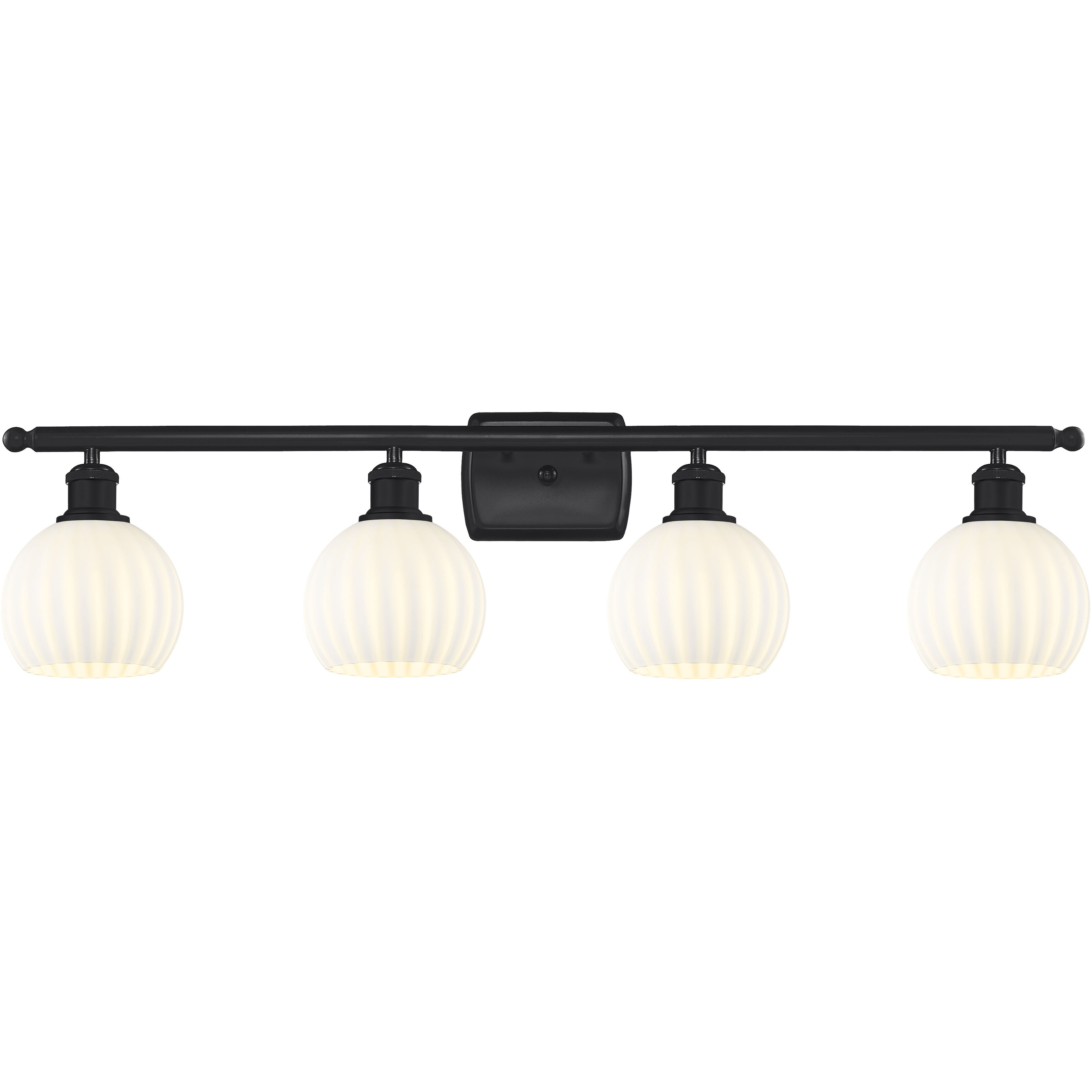 Ballston White Venetian 4 Light 36 inch Matte Black Bath Vanity Light Wall Light