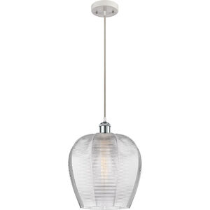 Ballston Norfolk LED 12 inch White and Polished Chrome Mini Pendant Ceiling Light in Clear Glass