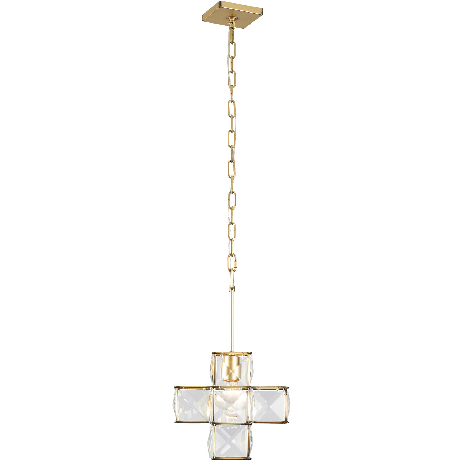 Cubic 1 Light 11.5 inch Calypso Gold Pendant Ceiling Light