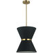 Caterine 1 Light 12 inch Aged Brass Pendant Ceiling Light in Black
