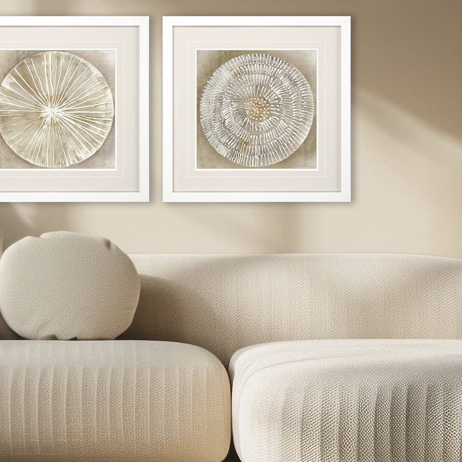 Emboss Beauty Beige and Metallic and Neutral and Rust Framed Art, Propac