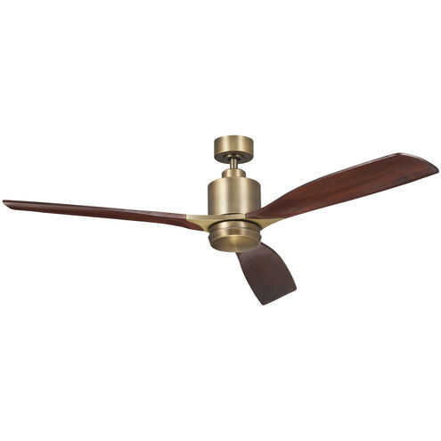 Ridley 60 inch Brushed Natural Brass with Weathered White Walnut/Weathered White Walnut Blades Ceiling Fan