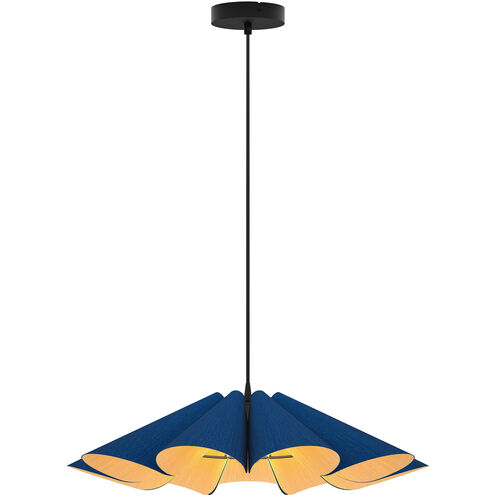 Delfina 1 Light 23.6 inch Black Pendant Ceiling Light in Blue/Ash, 24 in, WEP Collection