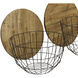 Woven Frame Natural Brown and Black Nesting Coffee Table