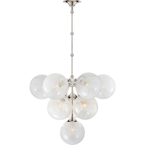 AERIN Cristol 10 Light 28 inch Polished Nickel Tiered Chandelier Ceiling Light