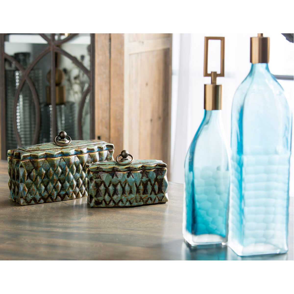 Neelab Distressed Pale Blue Containers