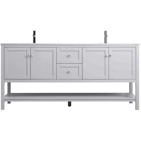 Heath 72 X 21.5 X 35 inch Grey Vanity Sink Set