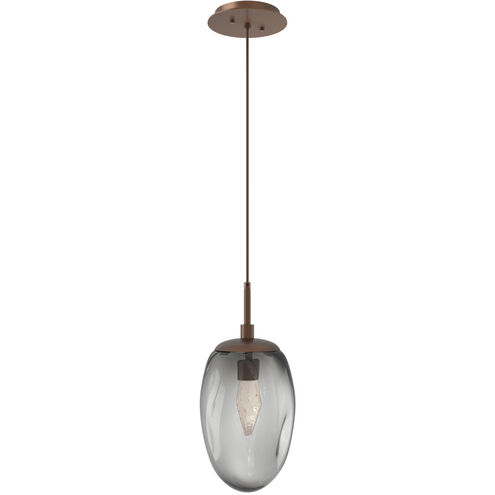 Meteo LED LED 10 inch Burnished Bronze Pendant Ceiling Light in 2700K LED, Geo Inner - Smoke Outer