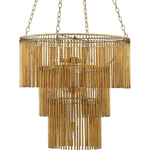 Mantra 7 Light 30 inch Gold Leaf Chandelier Ceiling Light