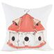 Birdhouse 24 X 24 inch White with Orange Accent Pillow
