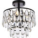 Mila 3 Light 12 inch Black Flush Mount Ceiling Light