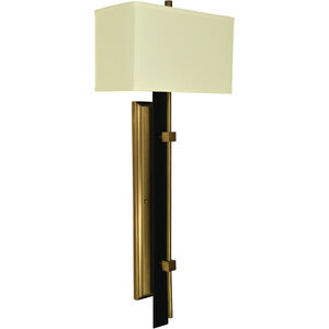 Sconces 2 Light 13 inch Antique Brass and Matte Black Sconce Wall Light