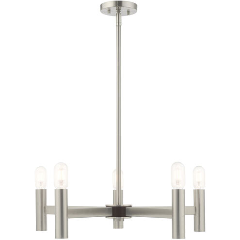 Copenhagen 5 Light 25 inch Brushed Nickel Chandelier Ceiling Light