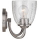 Neighborhood Serene 2 Light 14 inch Brushed Polished Nickel Vanity Light Wall Light in Clear Seeded, Neighborhood Collection