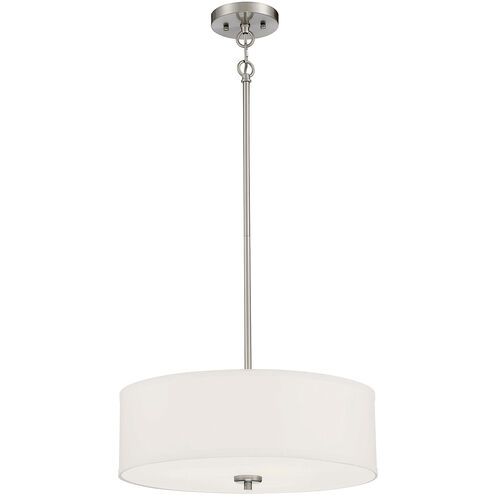 Modern 3 Light 18 inch Brushed Nickel Pendant Ceiling Light