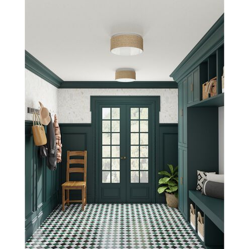 Coulton 1 Light 16 inch Sugar White/Natural Flush Mount Ceiling Light