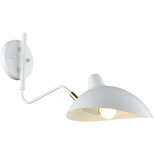 Matteo Lighting Droid 1 Light 10 inch White/Brushed Gold Wall Sconce Wall Light W57901WH - Open Box