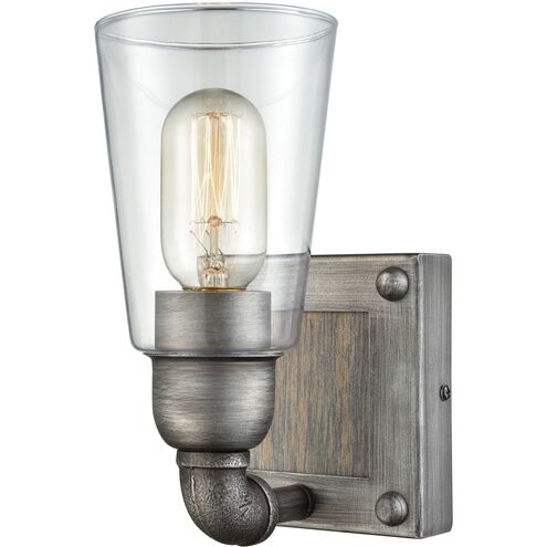 Platform 1 Light 6 inch Weathered Zinc Vanity Light Wall Light