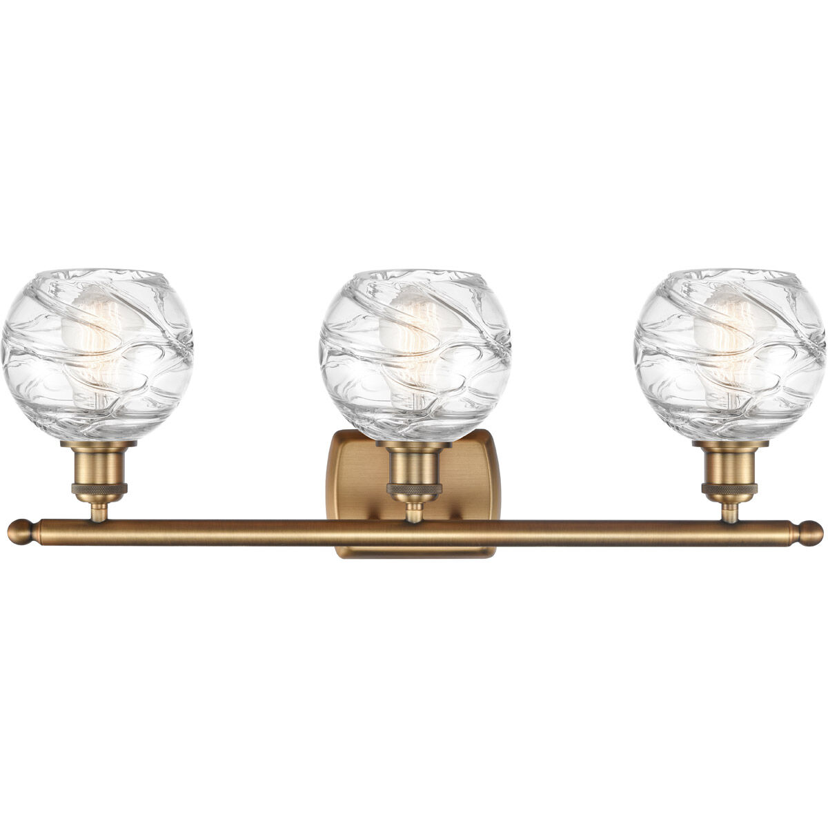 Ballston Small Deco Swirl 3 Light 26 inch Brushed Brass Bath Vanity Light Wall Light, Ballston