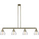 Franklin Restoration Fulton 4 Light 51.38 inch Antique Brass Island Light Ceiling Light in Clear Glass, Franklin Restoration