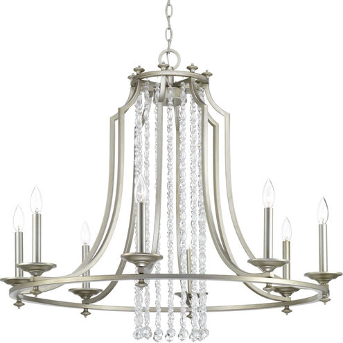 Desiree 8 Light 36 inch Silver Ridge Chandelier Ceiling Light, Design Series