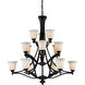 Lagoon 15 Light 42 inch Matte Black Chandelier Ceiling Light