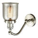 Franklin Restoration Small Bell LED 5 inch Brushed Satin Nickel Sconce Wall Light in Silver Plated Mercury Glass, Franklin Restoration
