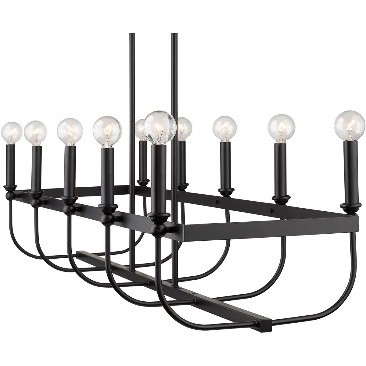 Beckett 10 Light 40 inch Matte Black Island Pendant Ceiling Light