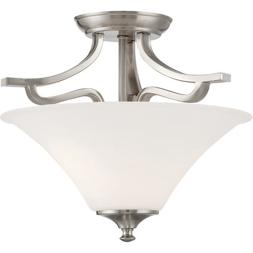 Treme 2 Light 13 inch Brushed Nickel Semi Flush Mount Ceiling Light