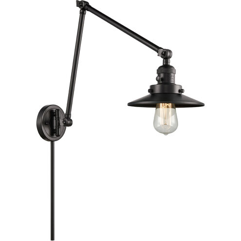 Railroad 30 inch 3.50 watt Matte Black Swing Arm Wall Light, Franklin Restoration