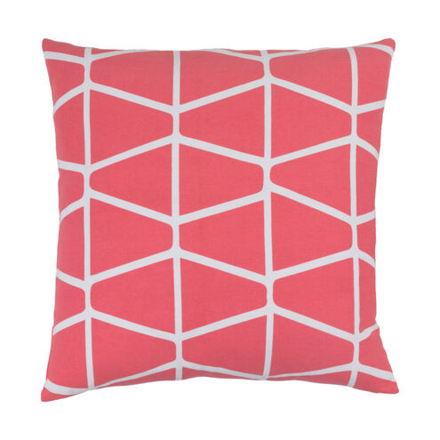Somerset 20 X 20 inch Bright Pink and White Throw Pillow