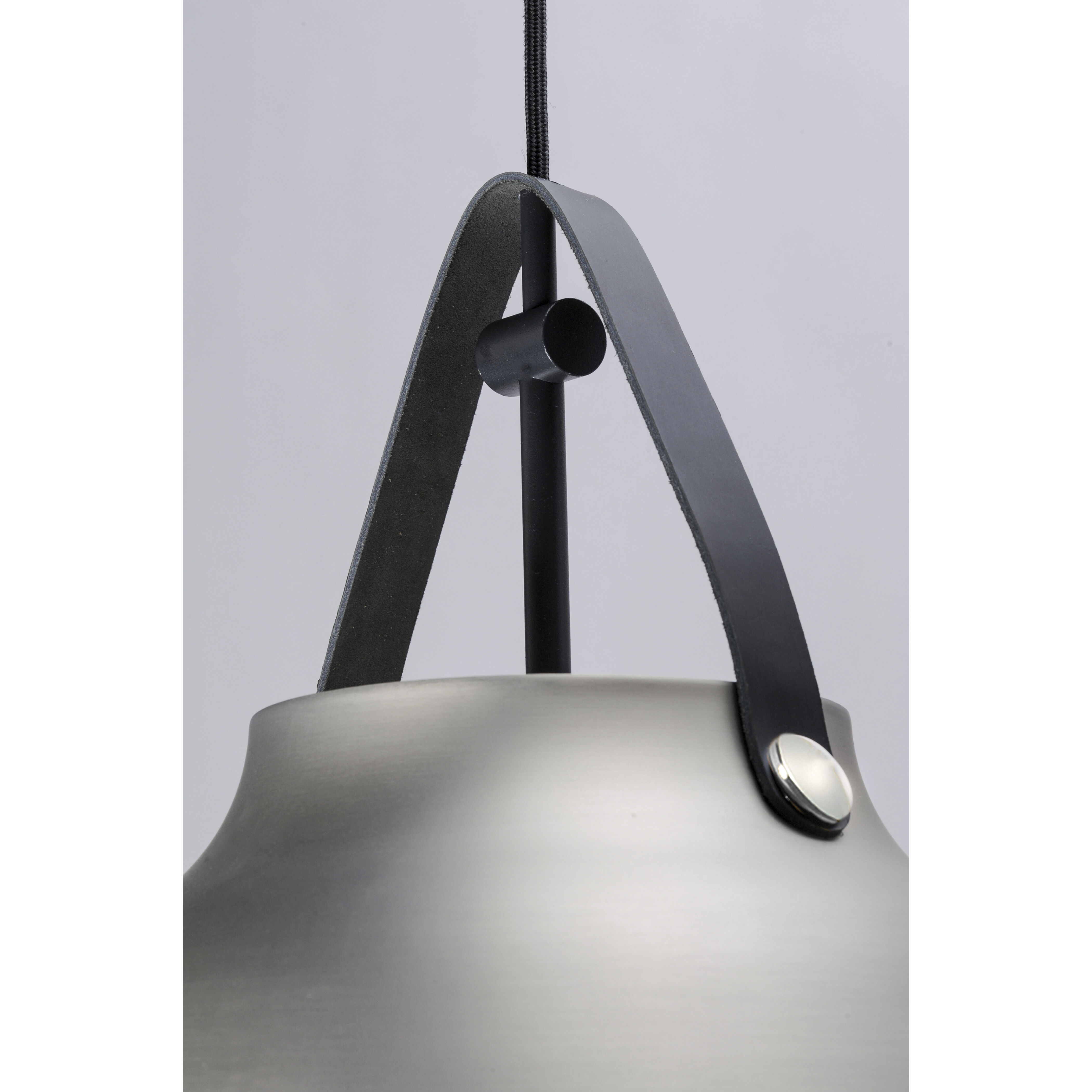 Nordic 1 Light 19 inch Black/Brushed Platinum Single Pendant Ceiling Light in Black and Brushed Patinum