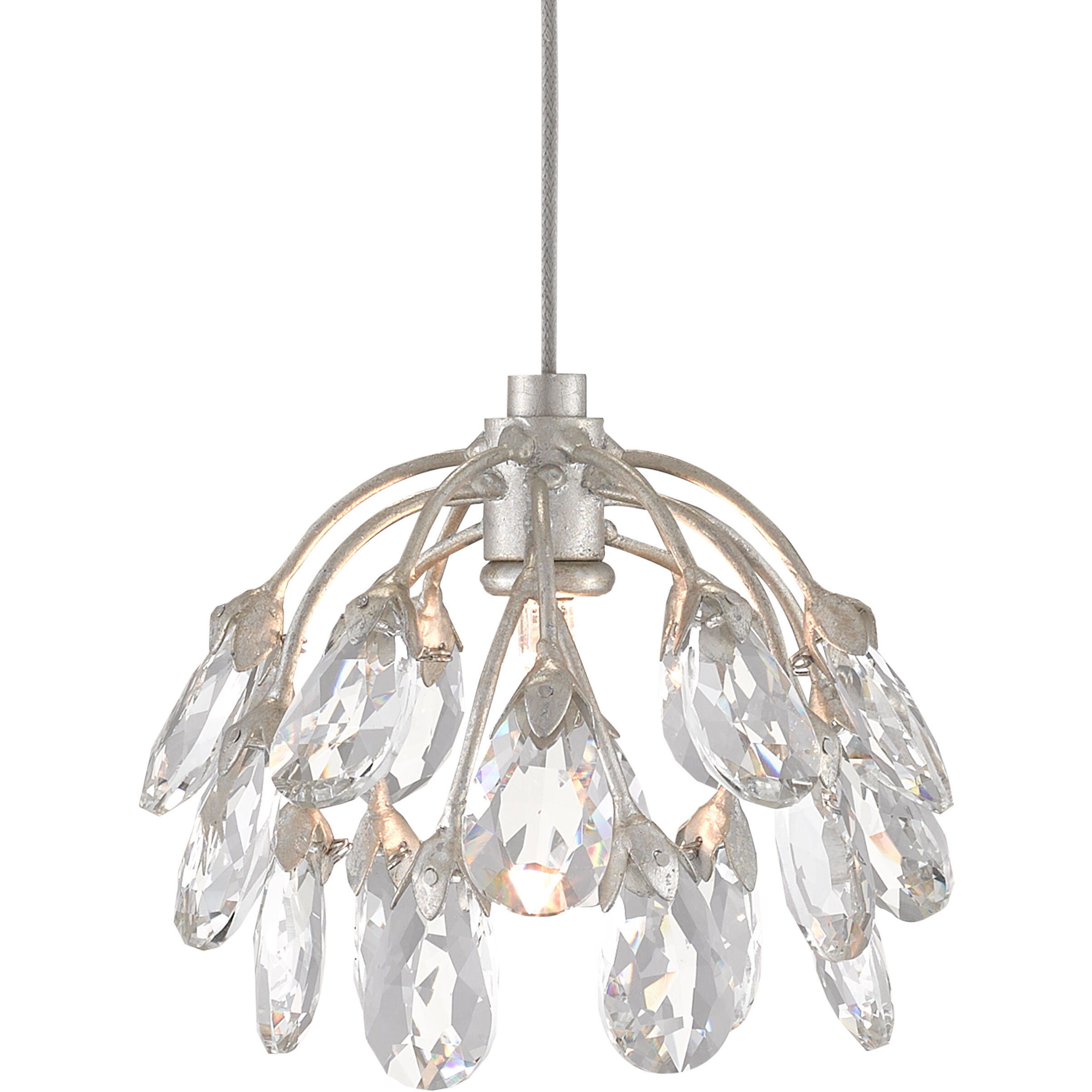 Crystal Bud Multi-Drop Linear Pendant Ceiling Light